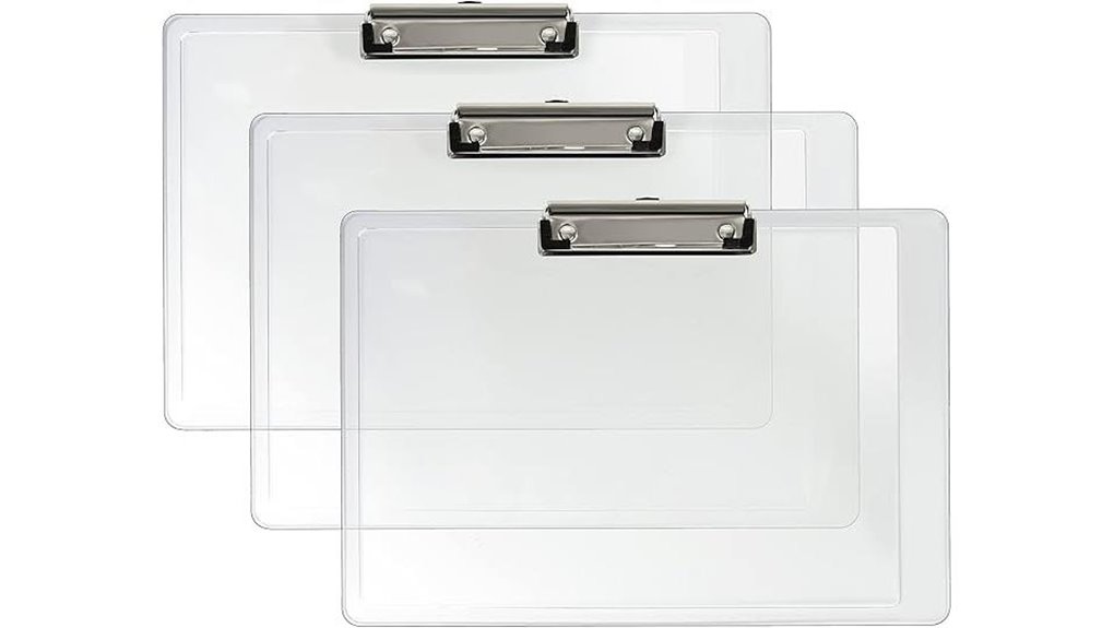 clear a4 landscape clipboards