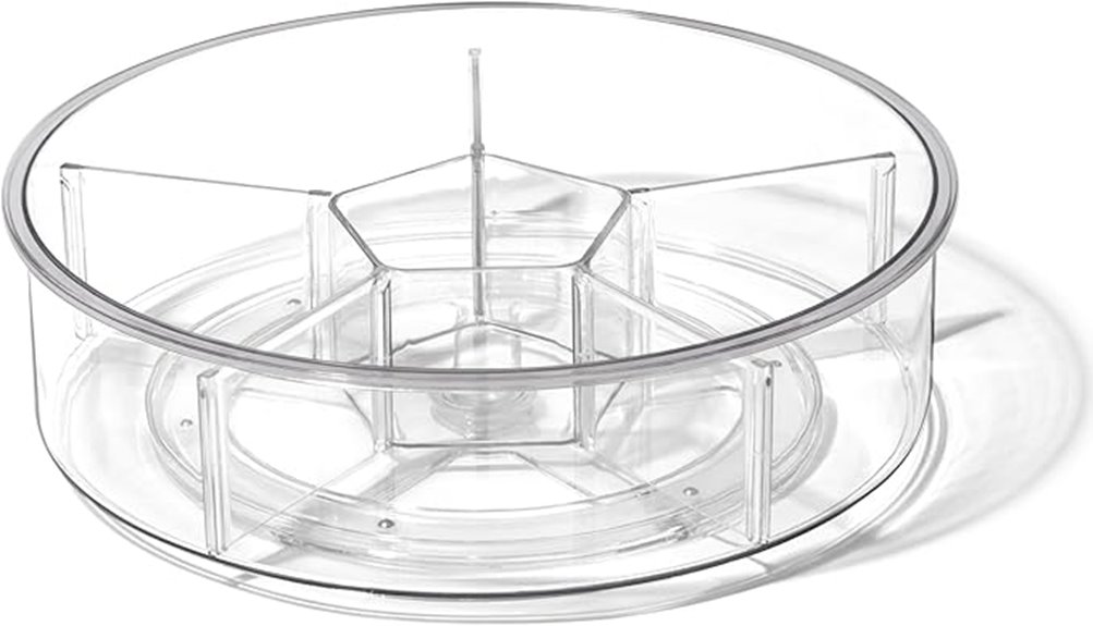 clear six compartment plastic organizer