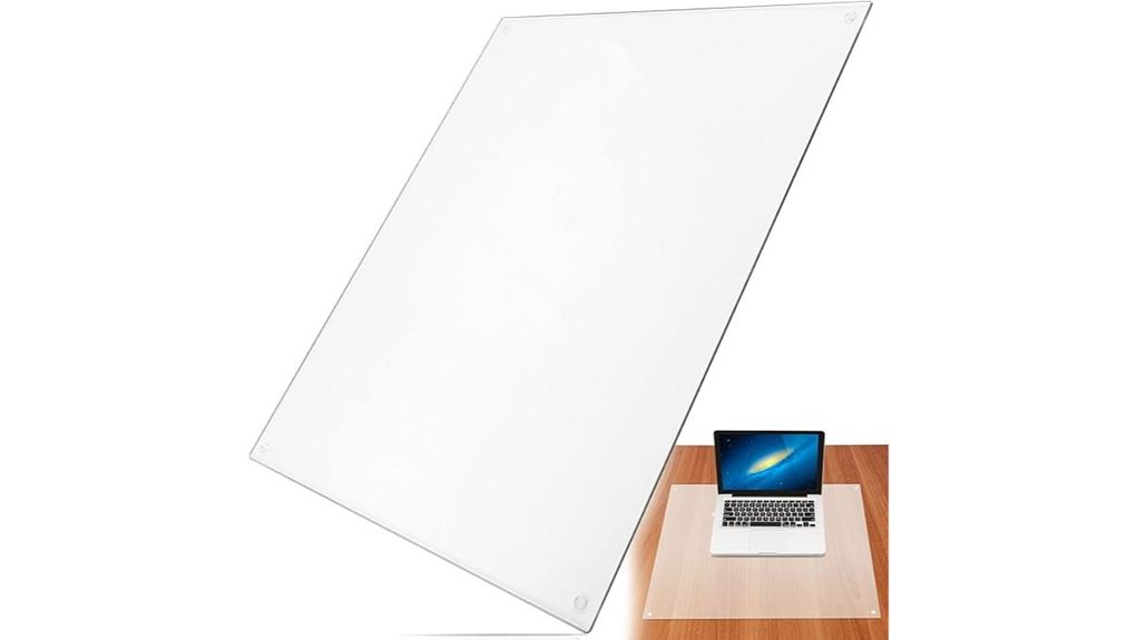 clear tempered glass desk mat 19x24
