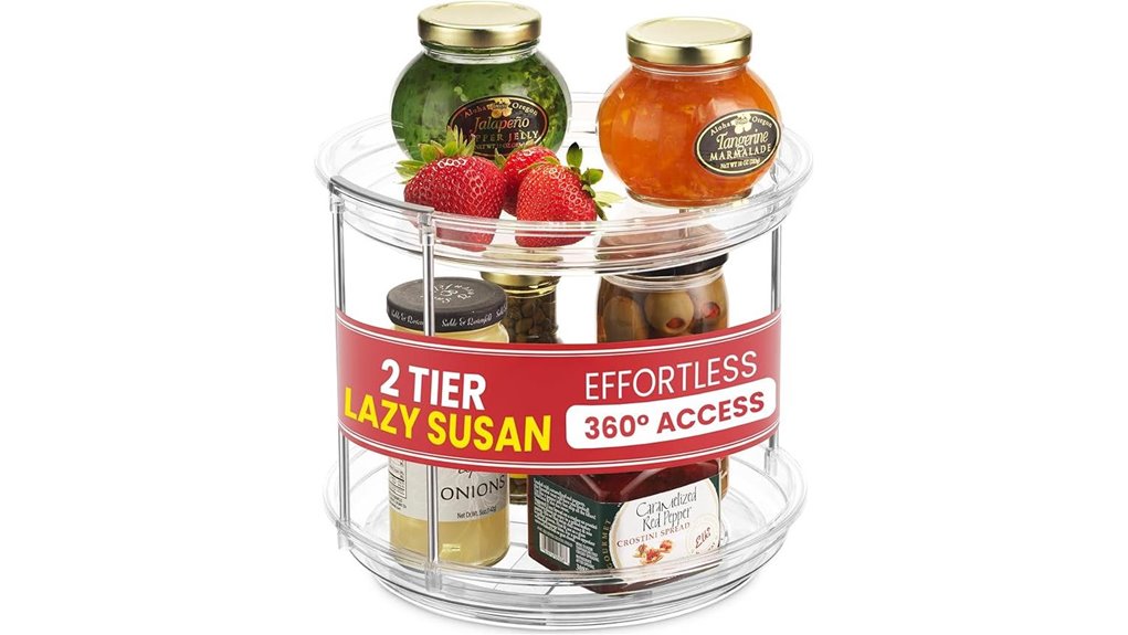 clear two tier lazy susan