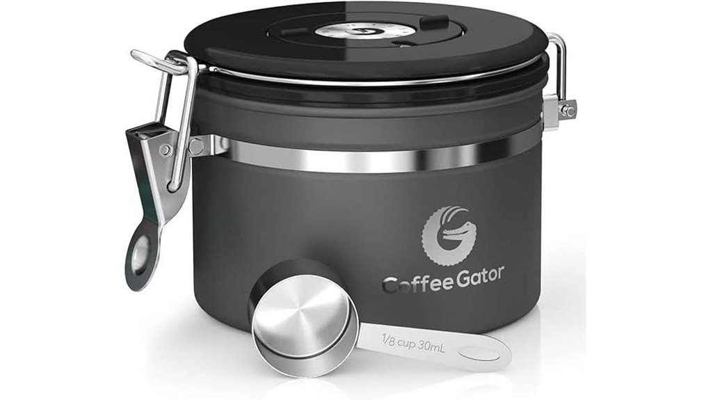 coffee gator airtight canister with date tracker