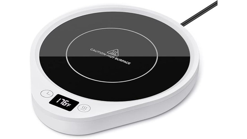 coffee mug warmer 3 temps 4h auto shutoff