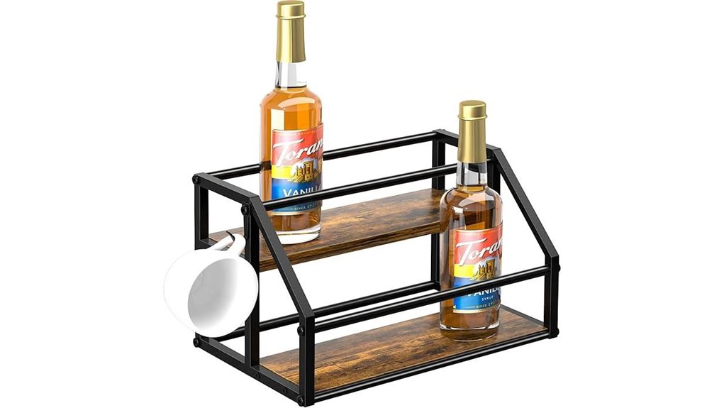 coffee syrup rack organizer 8 bottles