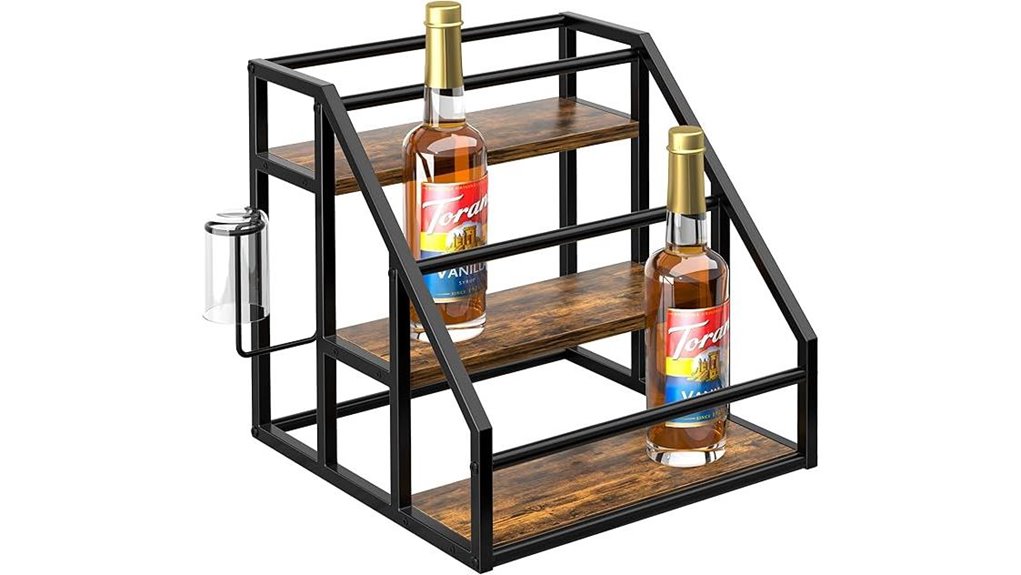 coffee syrup rack organizer with 12 bottles