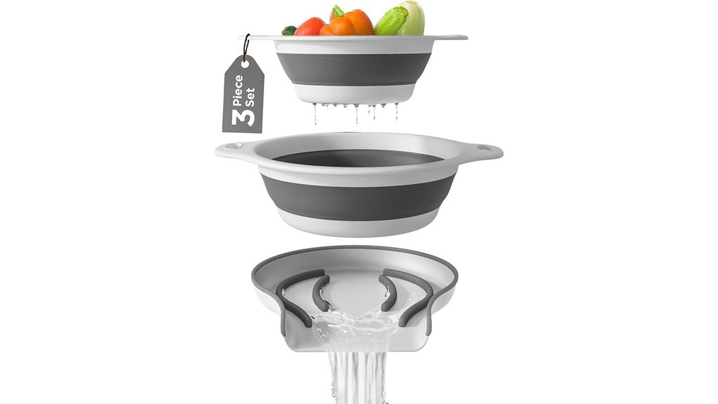 collapsible 2 pack food strainers
