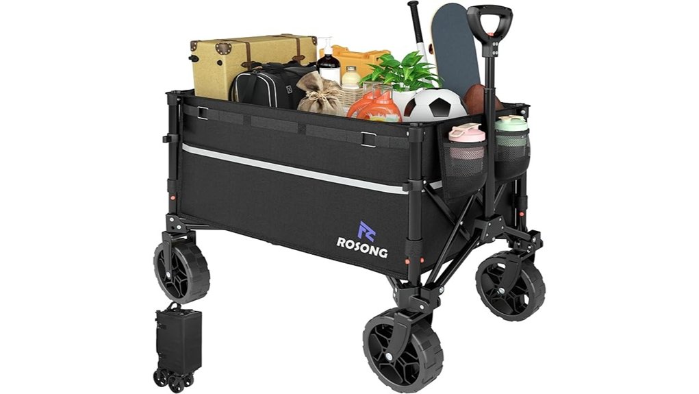 collapsible black 120l cart