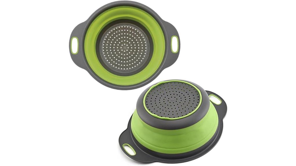 collapsible silicone colander handles