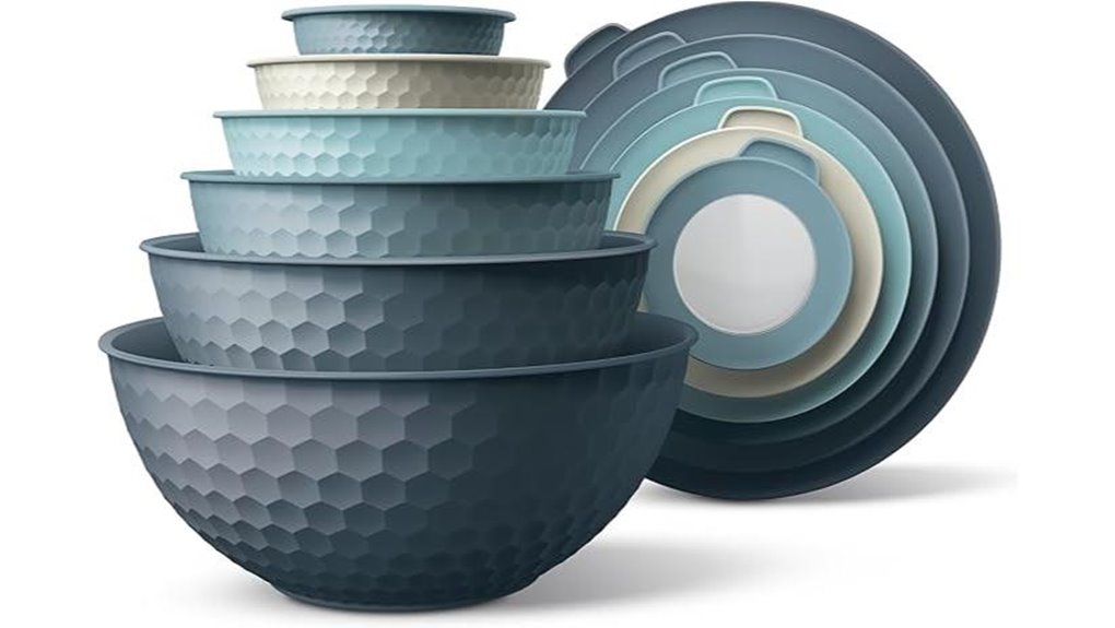 colorful 12 piece bowls lids