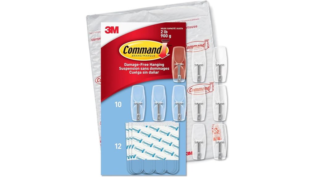 command medium clear wire toggle hooks strips