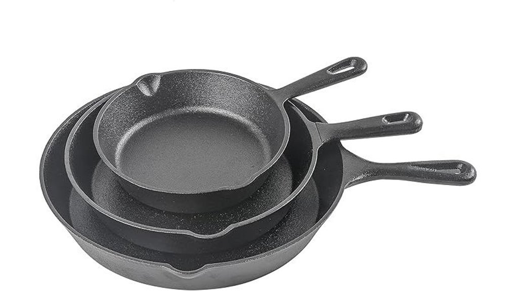 commercial chef 3 piece skillet set