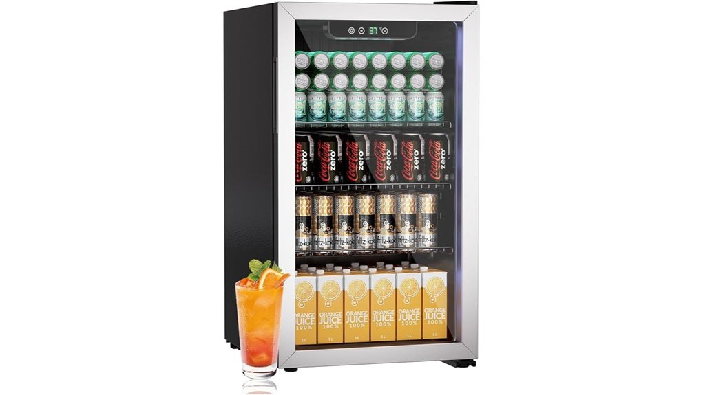 compact 126 can glass door refrigerator