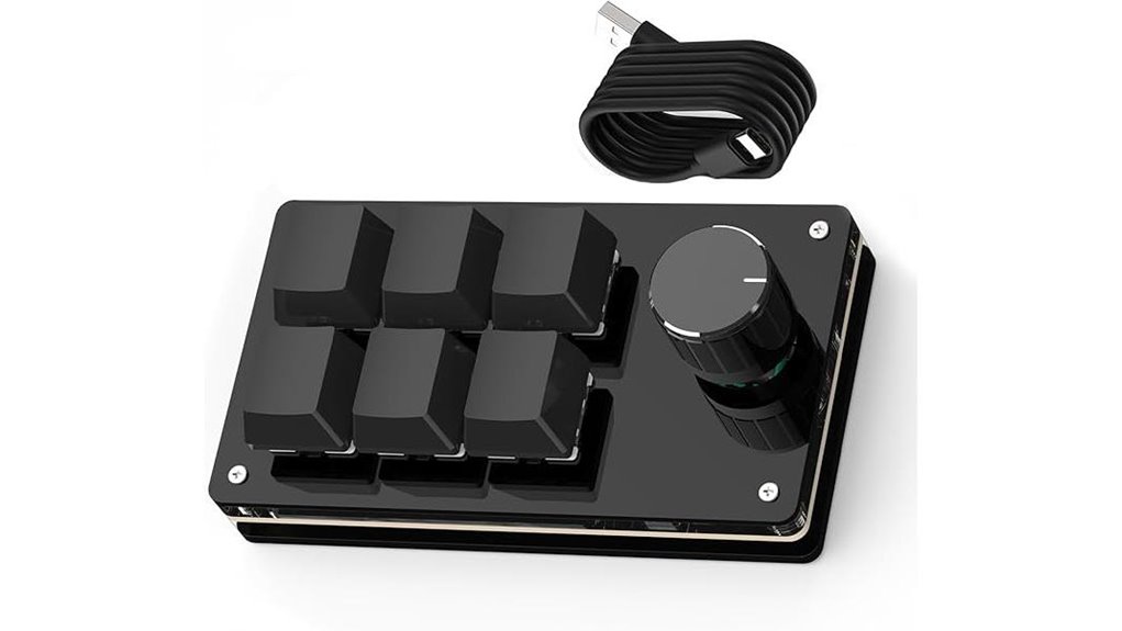 compact programmable 6 key macro keypad