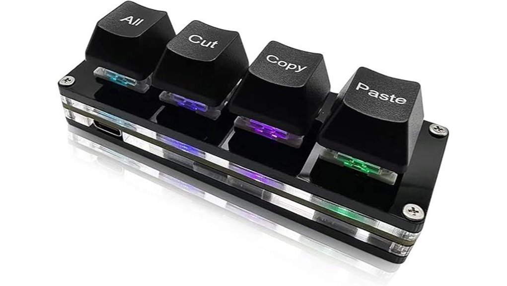 compact rgb 4 key macro keyboard