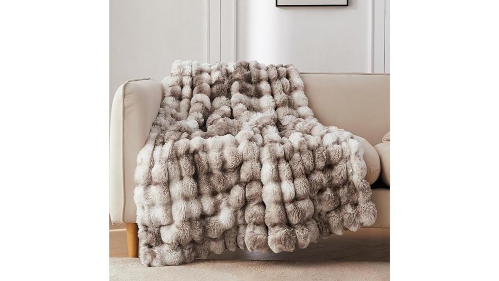 coova faux rabbit throw