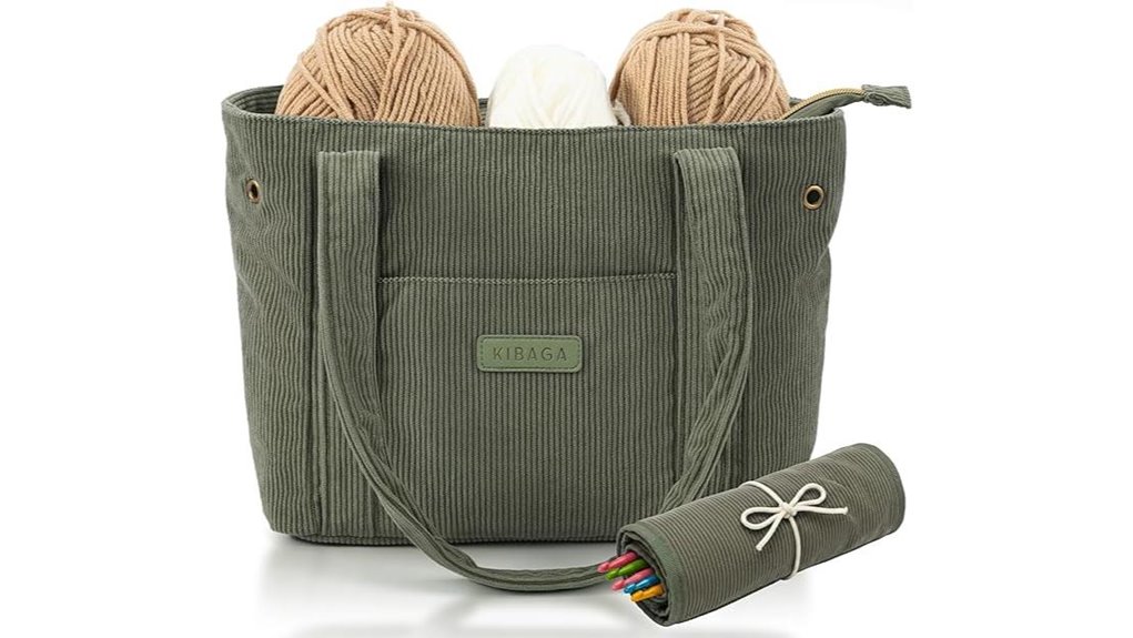 corduroy yarn organizer bag