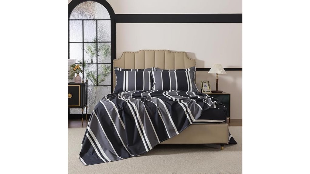 cotton queen striped sheets