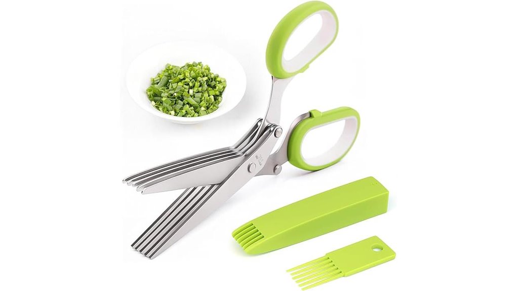 covering five bladed herb scissors