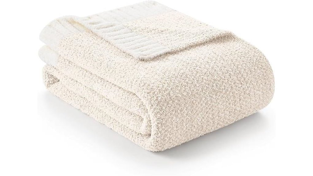 cozy ivory reversible blanket