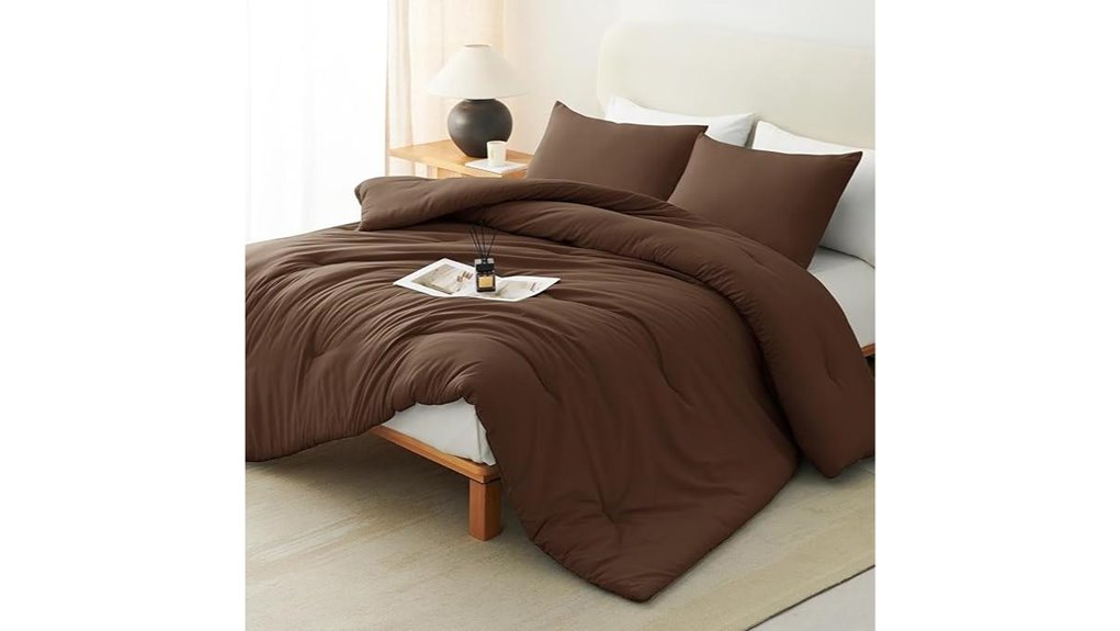 cozylux queen brown bedding set