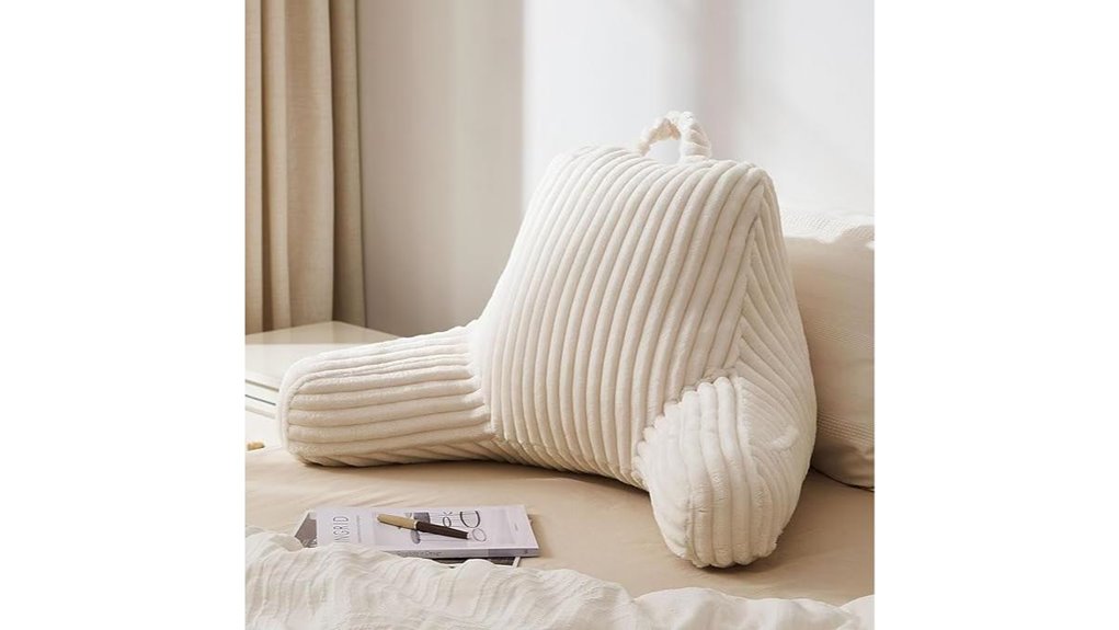 cream white reading pillow