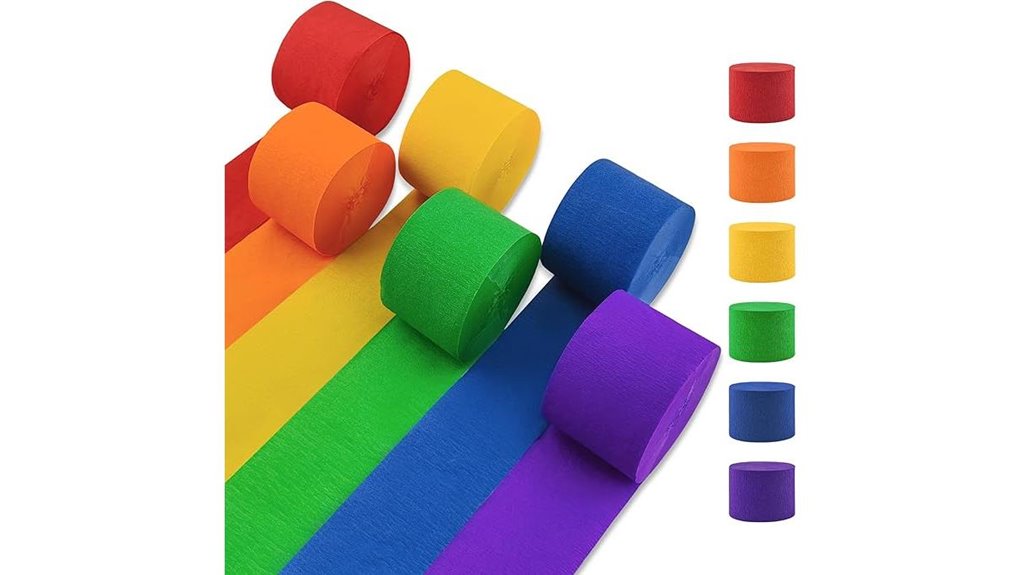 crepe paper rainbow streamers