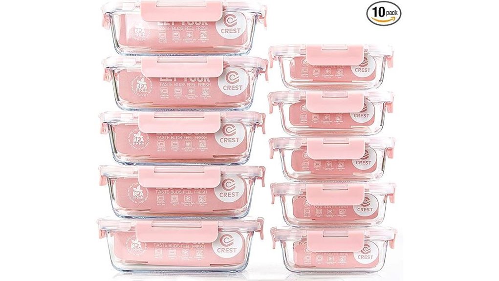 crest 10 pack glass mealprep