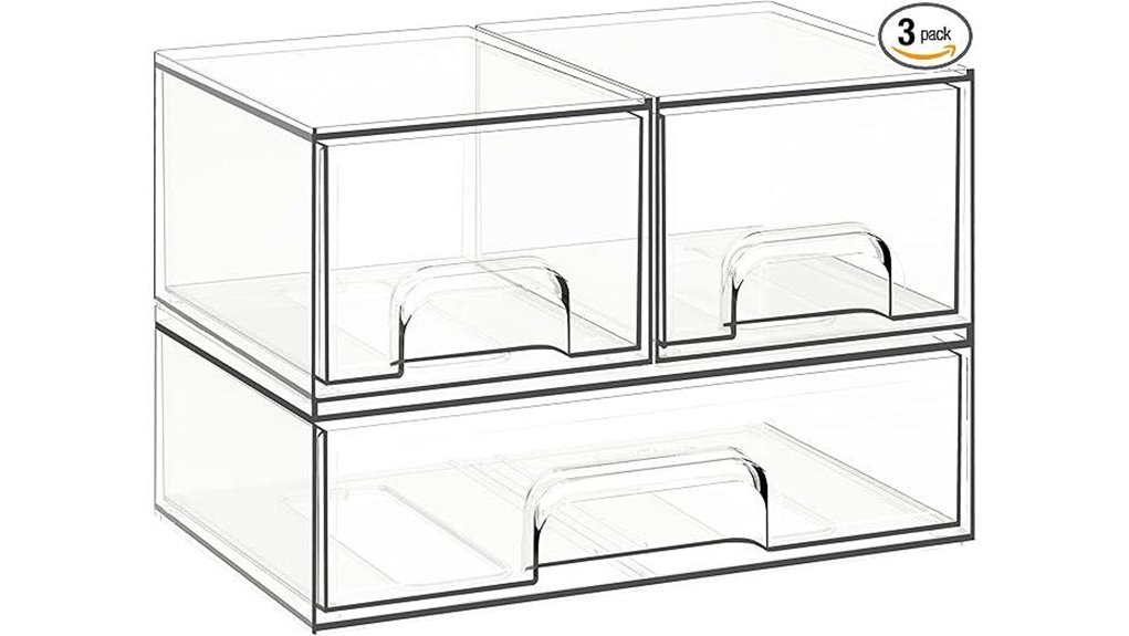 criusia stackable acrylic drawers