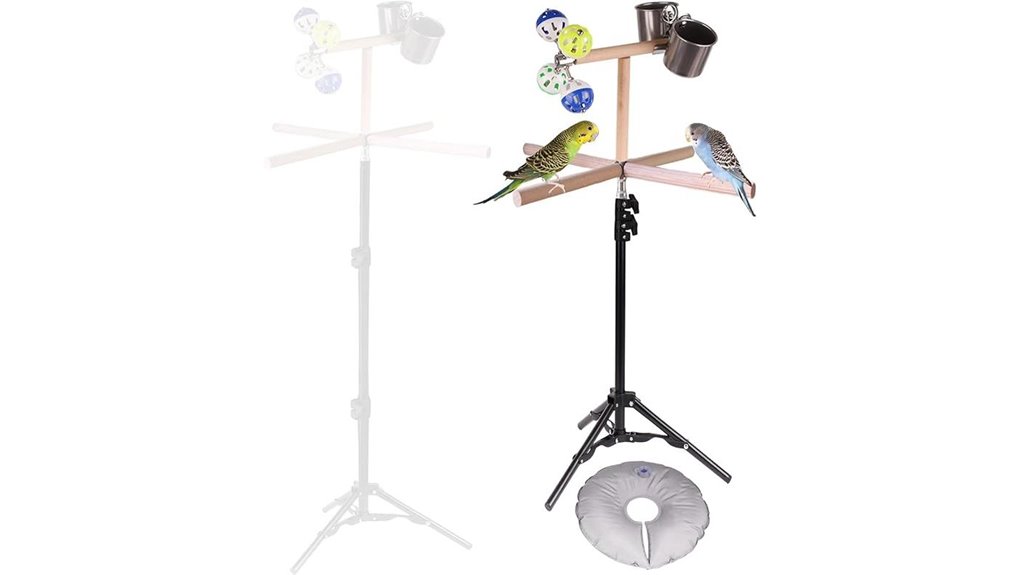 cups equipped adjustable bird stand