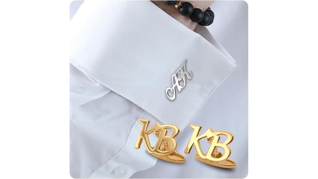 custom engraved cufflinks a z initials