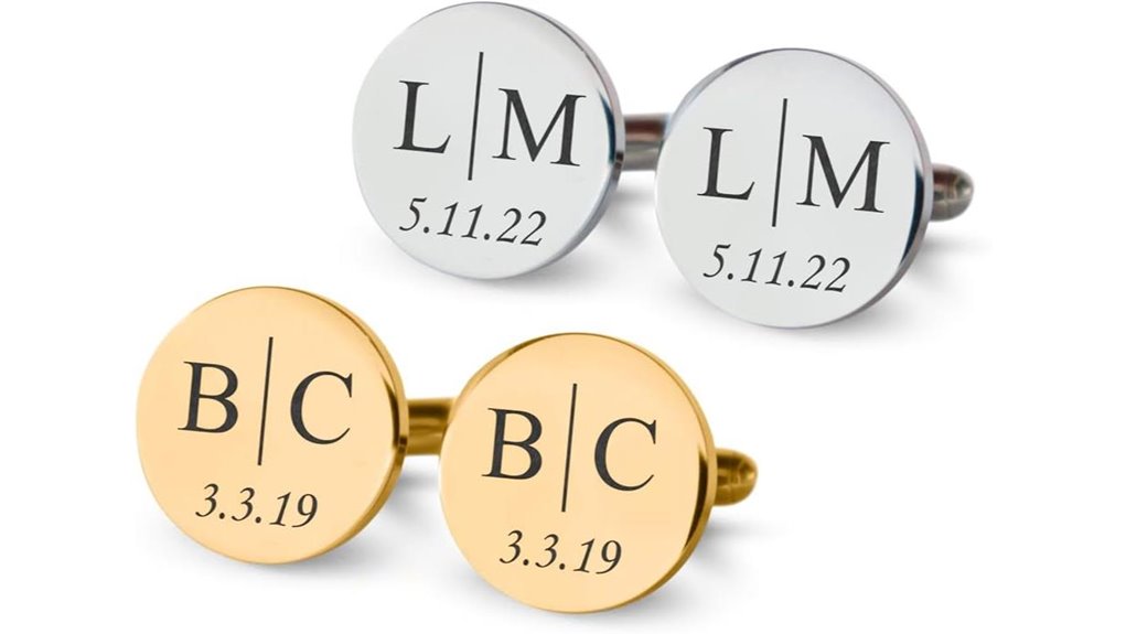 custom engraved cufflinks gift set