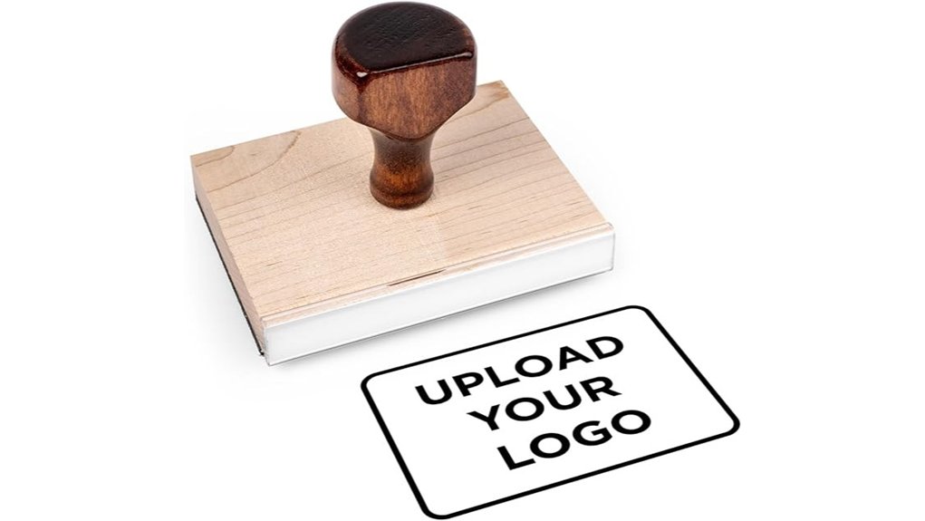custom wood handled rubber stamp
