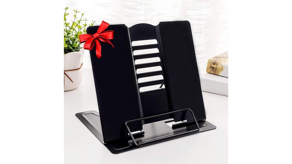 desk book stand with clips