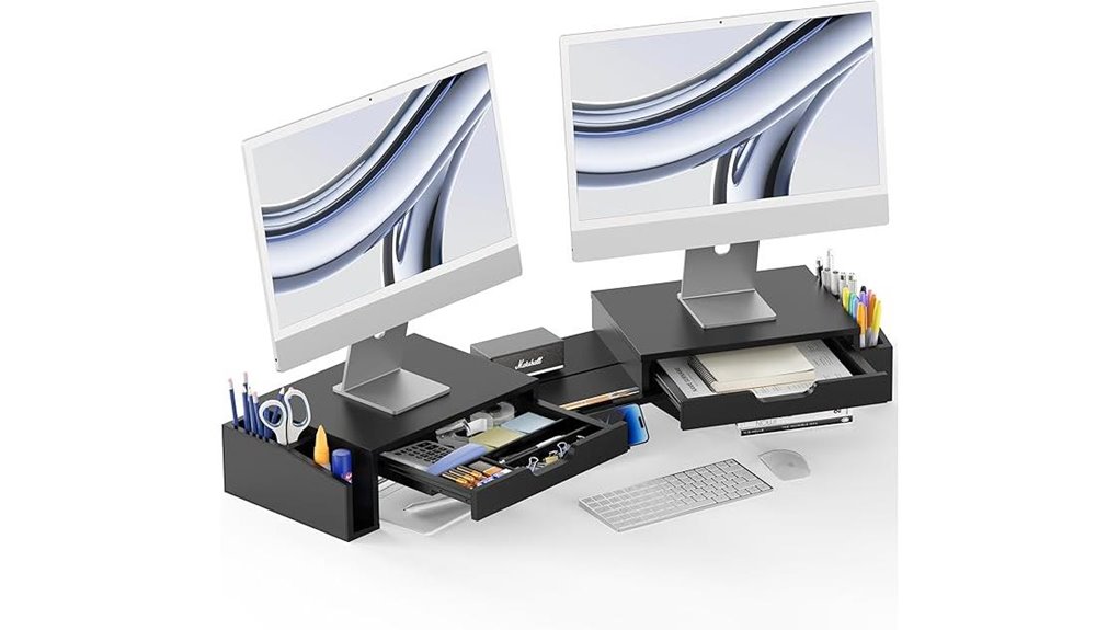 desk dual monitor riser