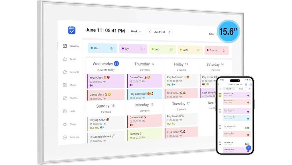 digital family calendar frame