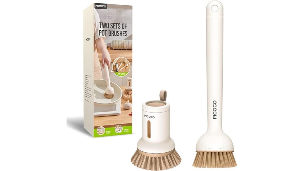 dish brush set with dispenser yellow