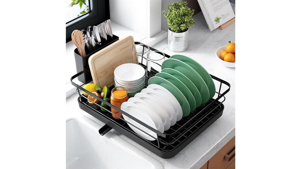 dish rack with cutlery