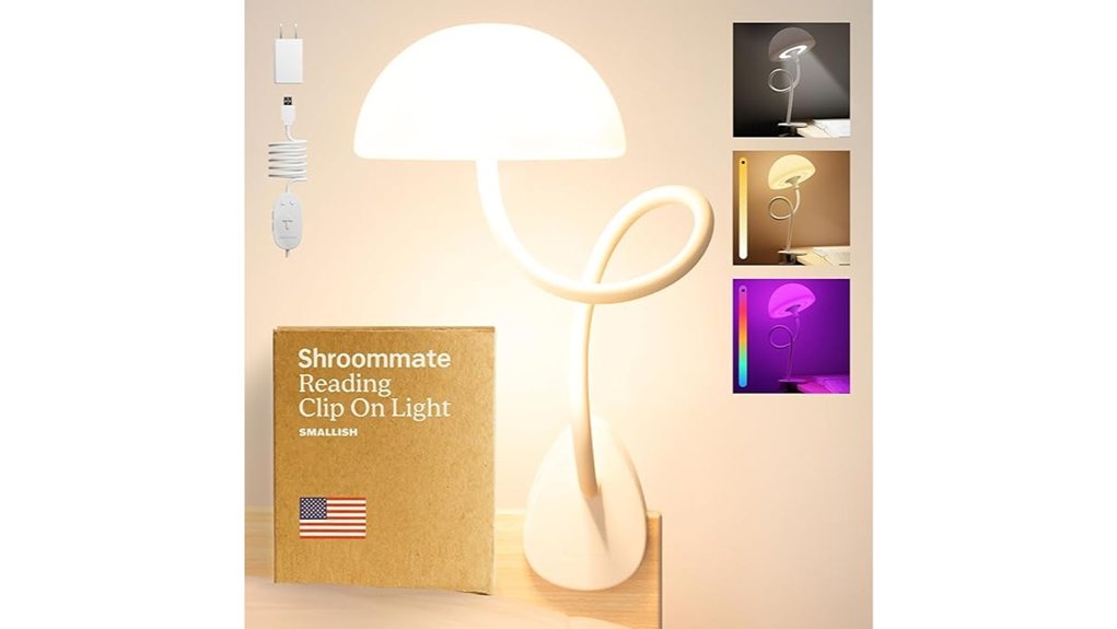 dorm clip on mushroom lamp