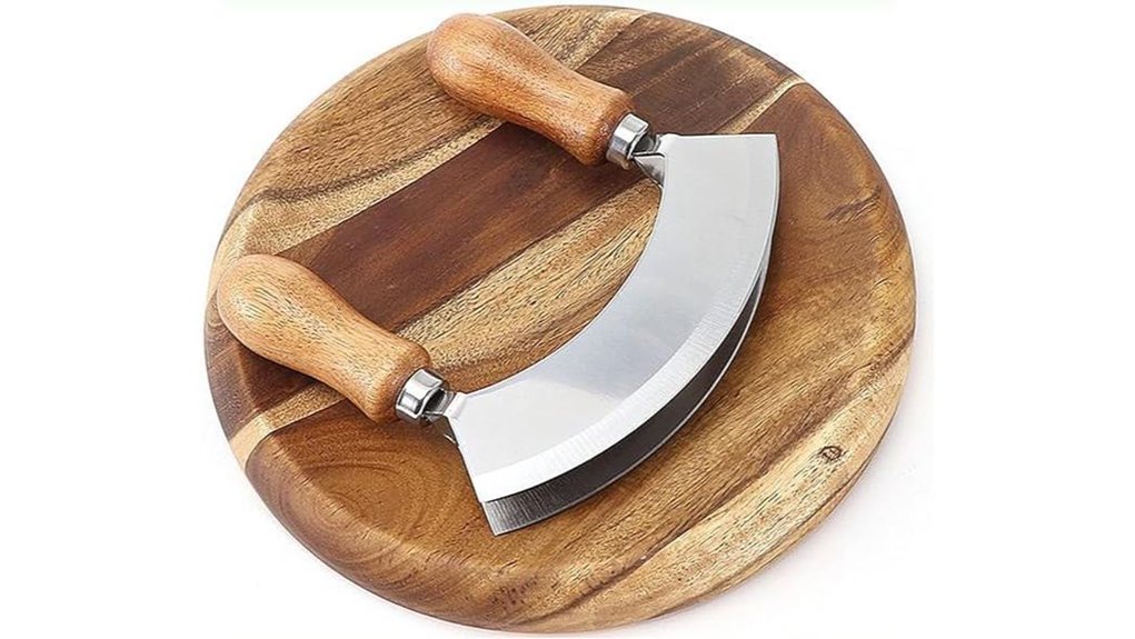 double blade mezzaluna with board
