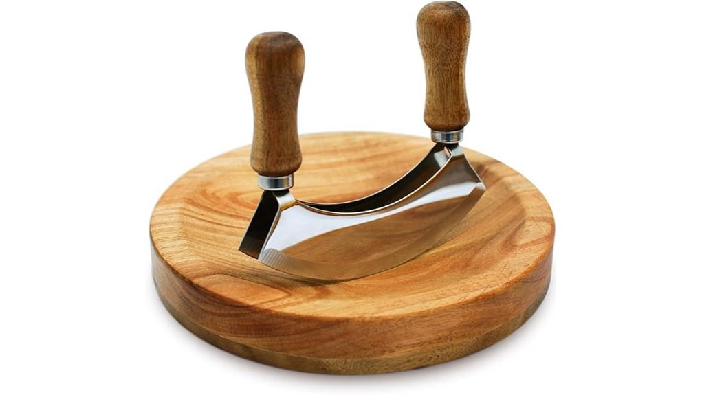 double blade mezzaluna with board