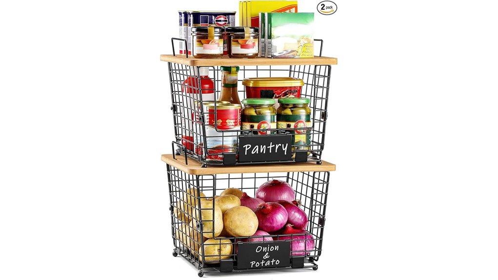 double large bamboo bins