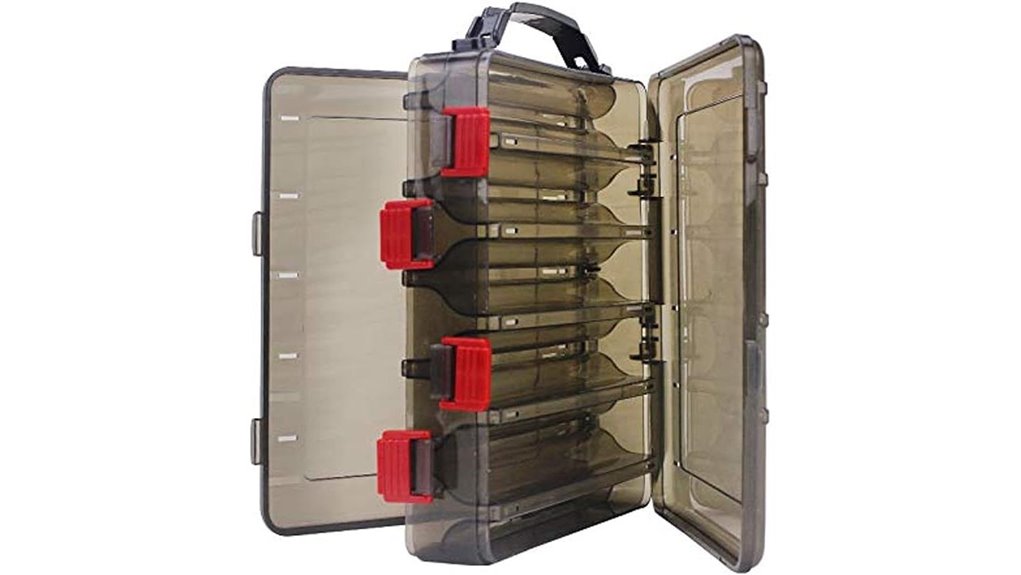 double sided waterproof 10 compartment tacklebox