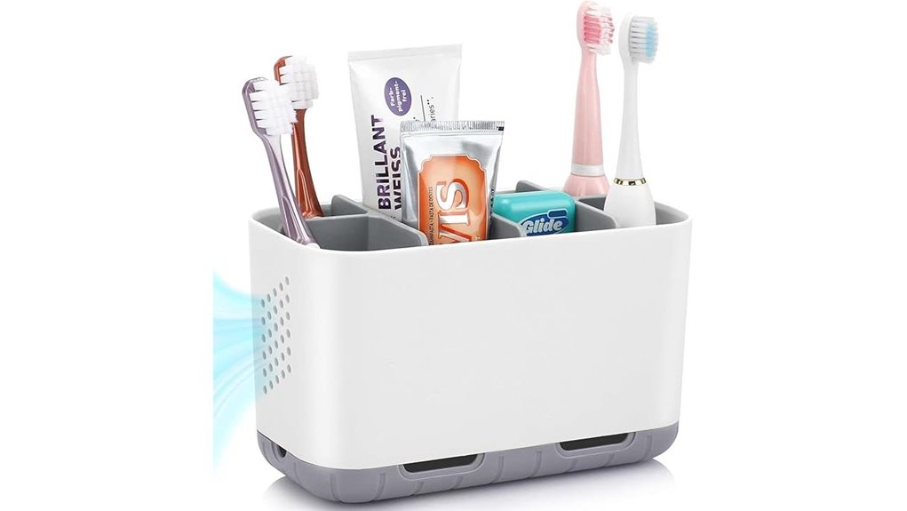 drainage anti slip toothbrush caddy