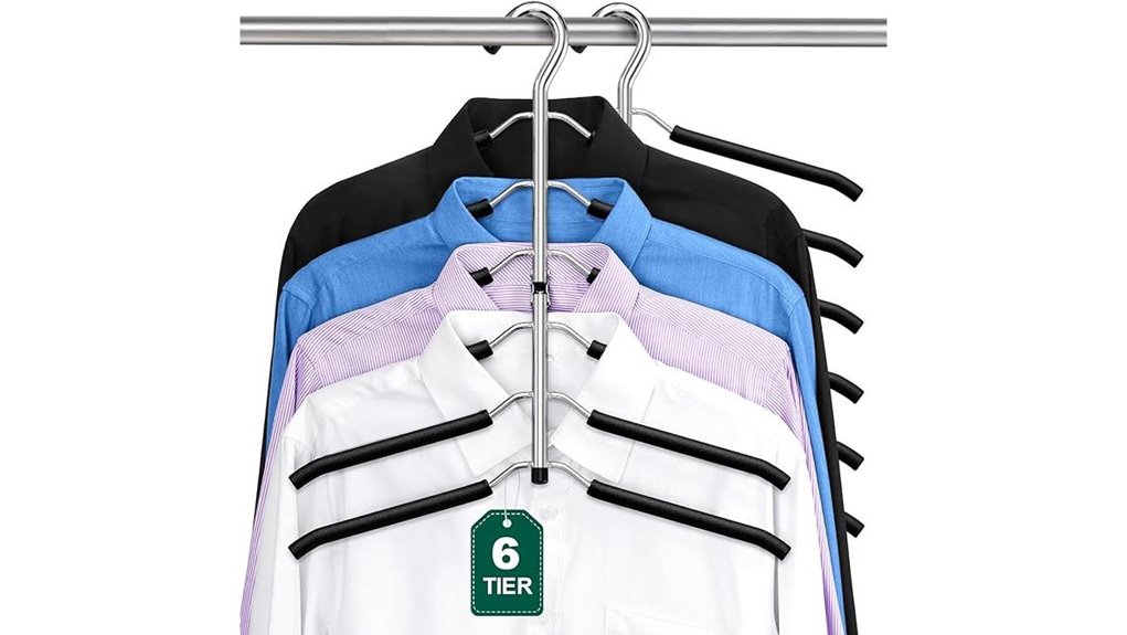 dual 6 tier black hangers
