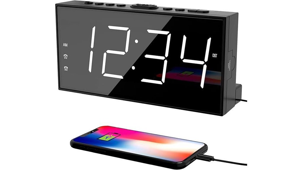 dual alarm led usb clock