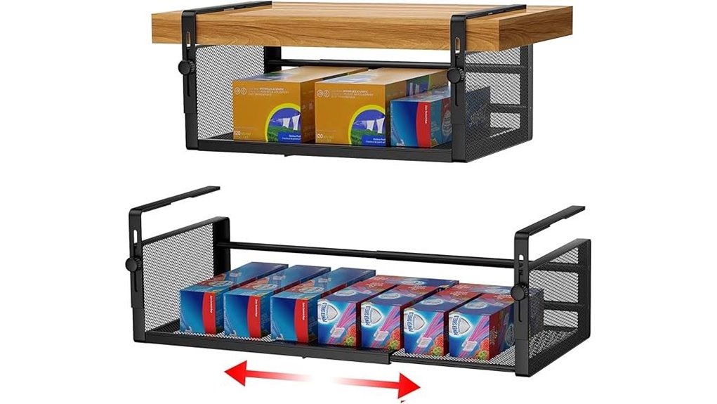 dual black adjustable shelves