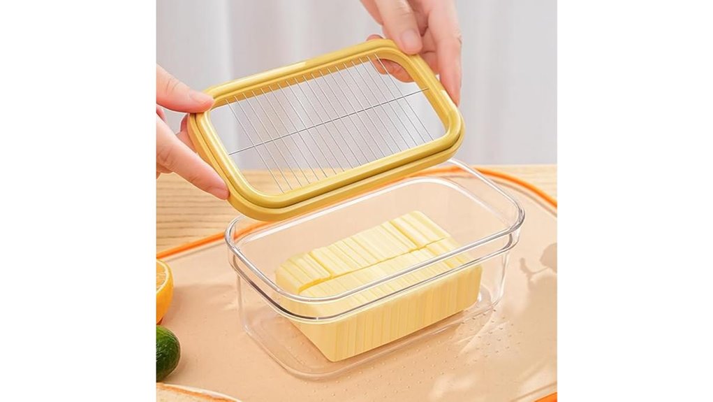 dual function butter slicer container