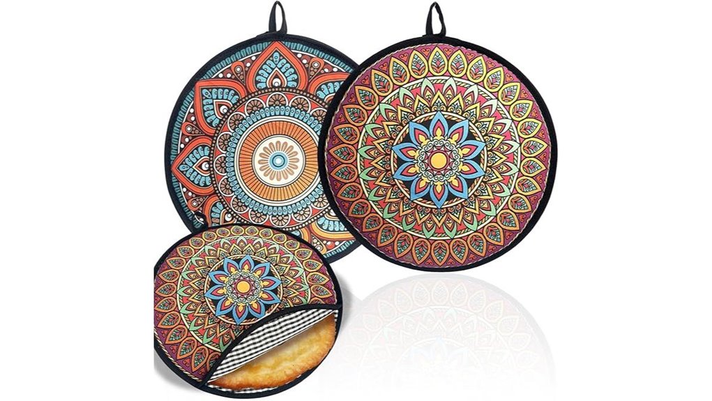 dual mandala tortilla warmers