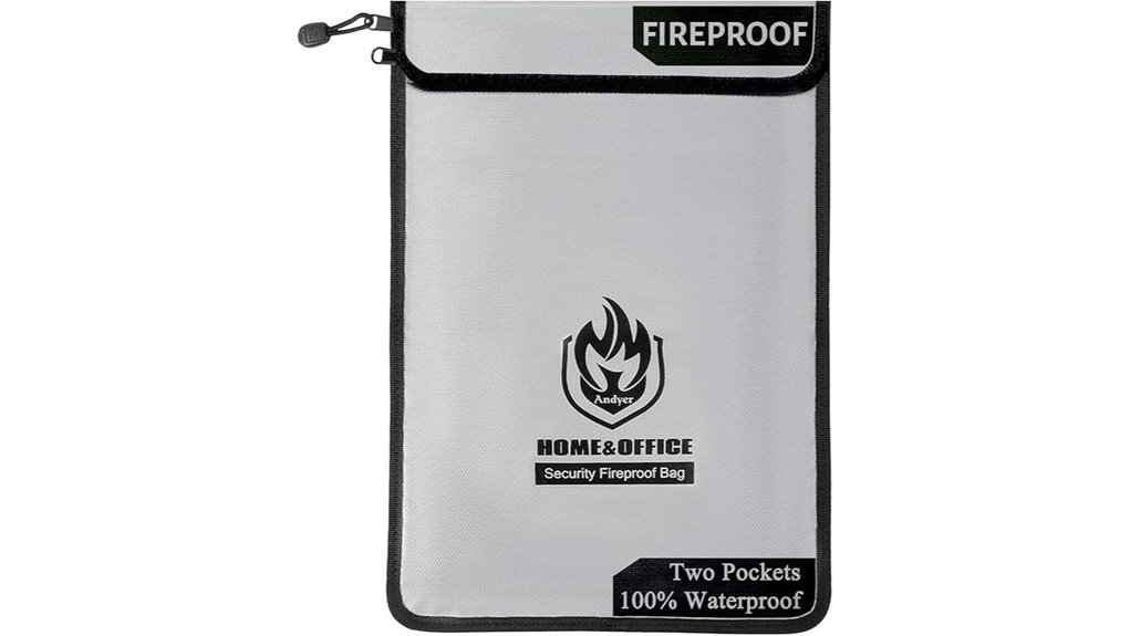 dual pocket fireproof waterproof bag