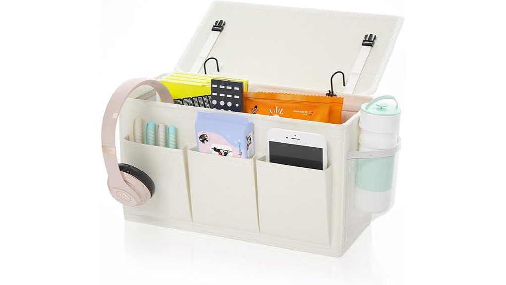 dual purpose 6 pocket bedside caddy