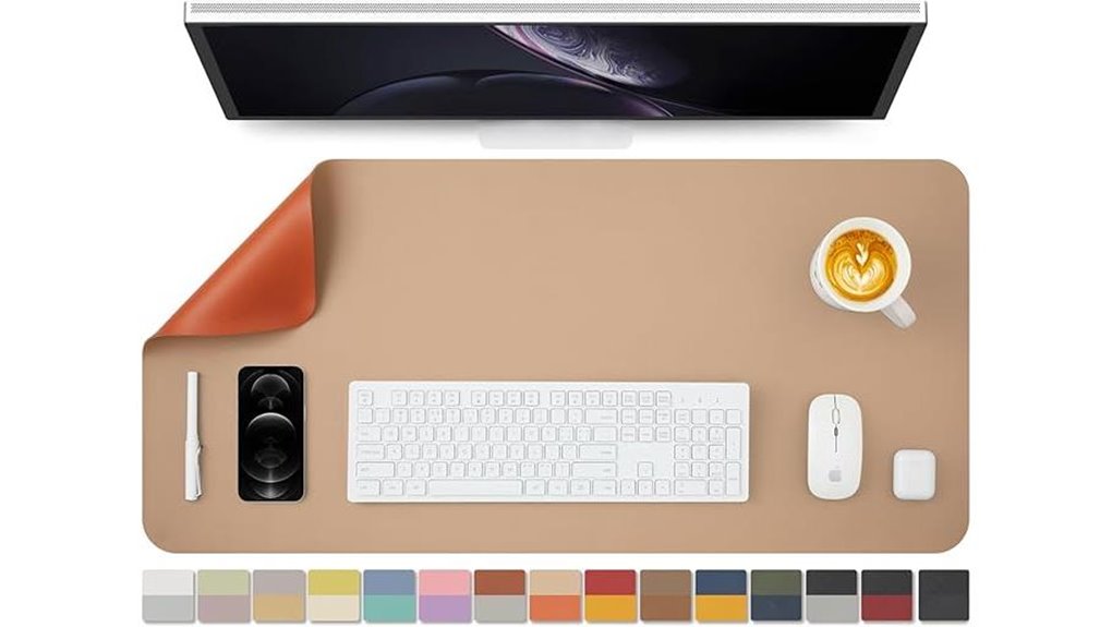 dual sided leather desk mat